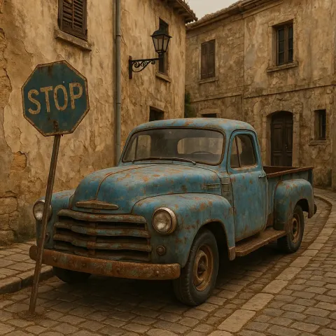 Faded Blue Truck