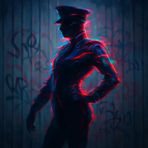 Neon-glitched Cyberpunk Official's Dynamic