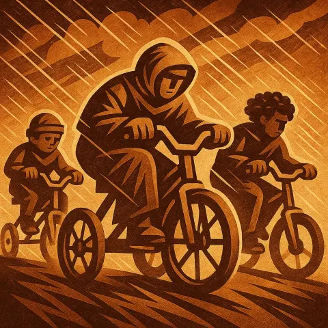 Three Diverse Tricycles Brave a Blinding Storm