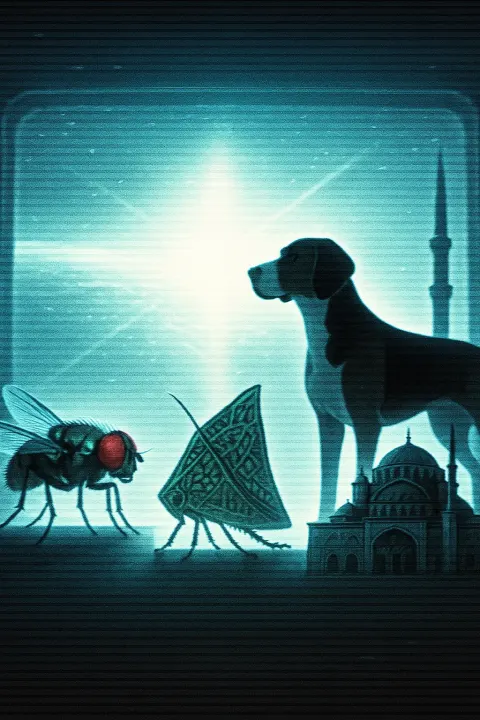 Against a Large Central Viewscreen Depicting Outer Space