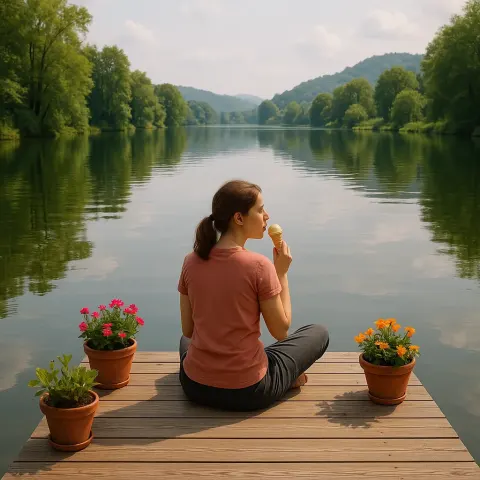 Picture a Serene Lakeside Scene