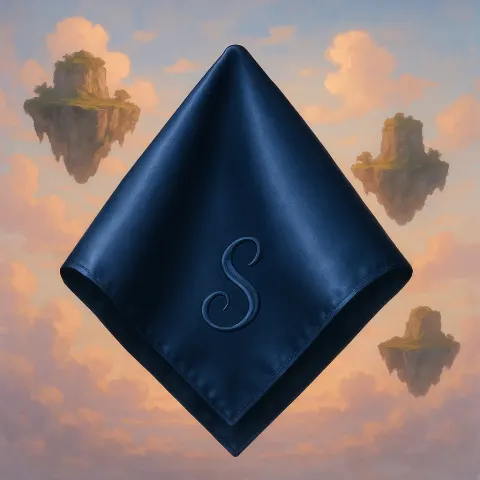 Single Deep Navy Satin Handkerchief