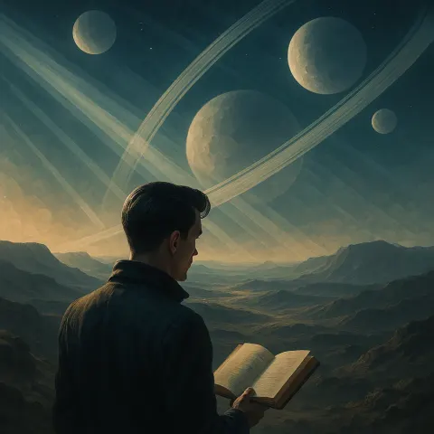 Author with a Deep Side Part Breaks an Alien World's