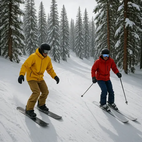 Snowboarder in a Yellow Jacket