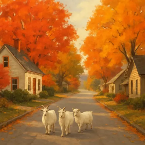 On a Tranquil Street in a Quaint Small Town