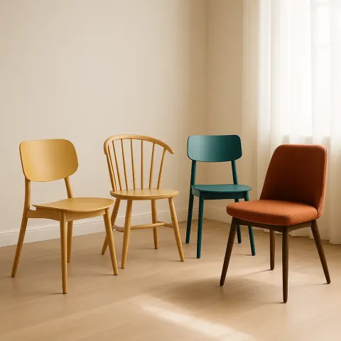 Four Distinct Chairs in Various Styles and Colors
