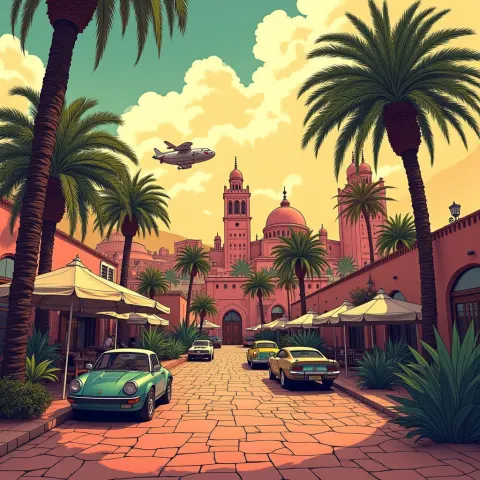 Futuristic Marrakech With Flying Vehicles