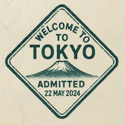 Detailed Passport Page Featuring an Entry Stamp for Tokyo
