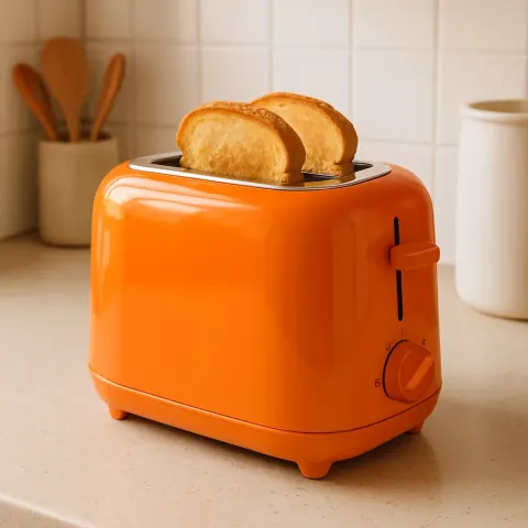 Brightly Colored Toaster in a Vivid Tangerine Hue
