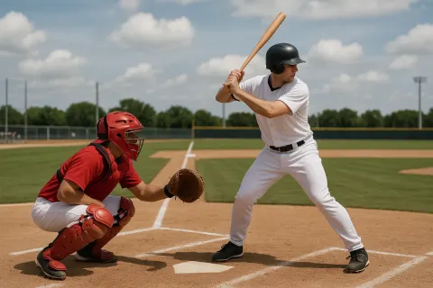 Baseball Player in a White Jersey Prepares
