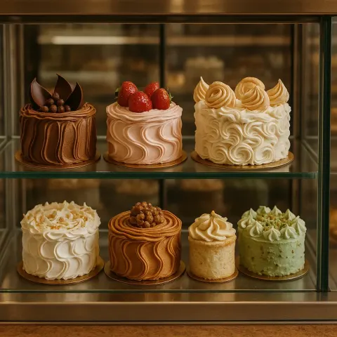 Variety of Cakes with Ornate