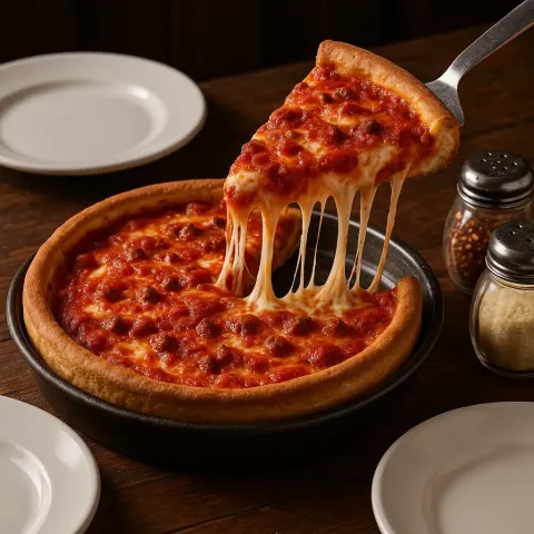 Freshly Baked Deep-dish Pizza