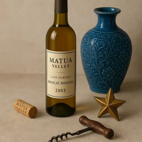 Wine Bottle Labeled "Matua Valley Late Harvest Muscat/Riesling 2003"