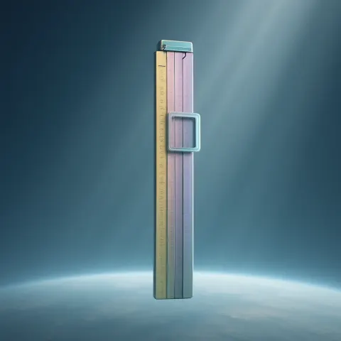 Single Color-coded Anodized Slide Rule Hovers High Above Earth
