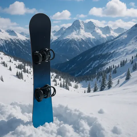 Snowboard Standing Vertically in Pristine