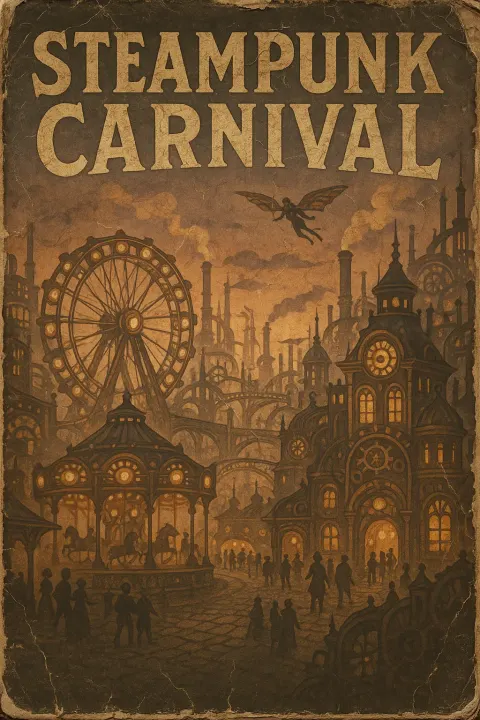 Retro-style Poster Depicts a Steampunk Carnival