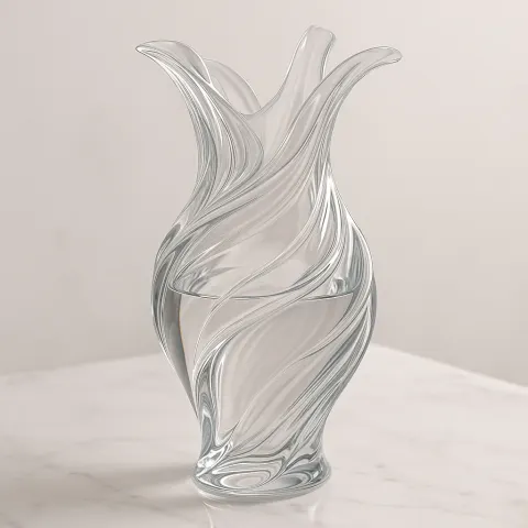 Futuristic Vase That Embodies the Graceful Movement of Flowing Silk