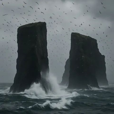 Myriad Seabirds Circle as Tiny Specks