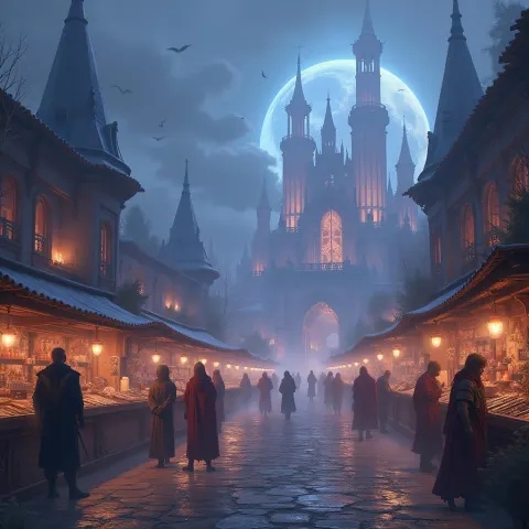 Enchanted Ammunition Market Beneath Soaring Spires