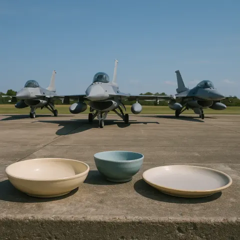 Authentic Scenario That Includes Three Fighter Planes