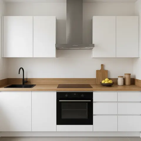 Modern Kitchen with White Cabinetry