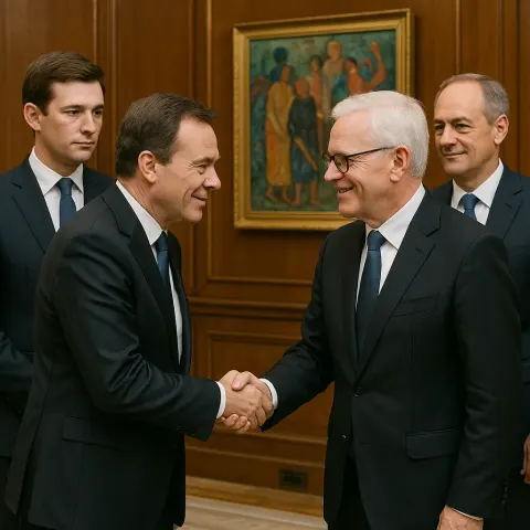 Two Men Are Shaking Hands in a Formal