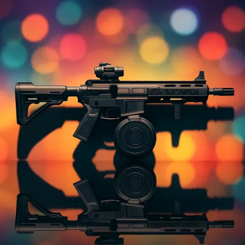 Single Futuristic Concept Assault Rifle
