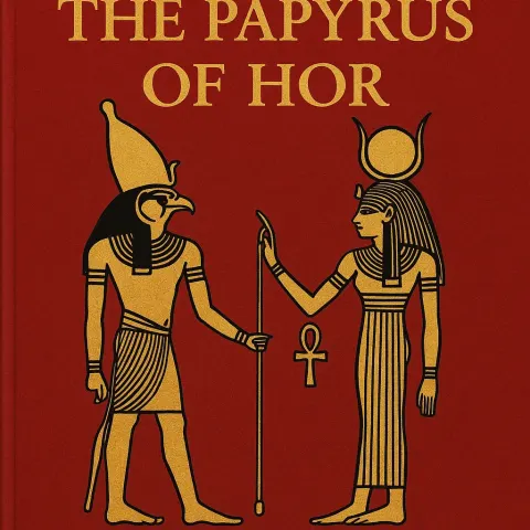 Red Book Cover Titled "The Papyrus of Hor"