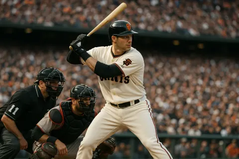 Baseball Batter from the Giants Prepares to Hit