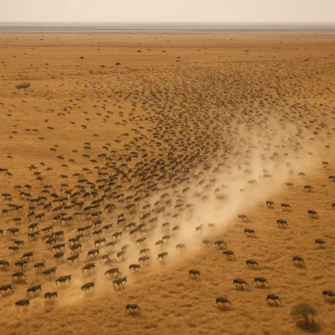 Vast Herd of Wildebeest