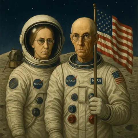 Inspired by Grant Wood's American Gothic
