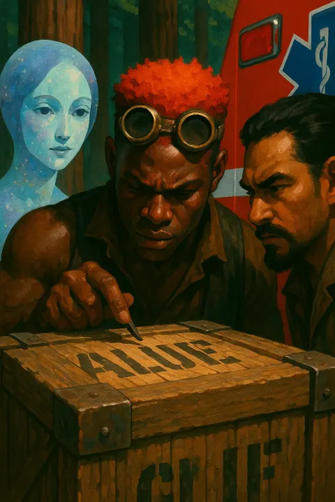 Muscular Sub-Saharan African Man in Steampunk Attire