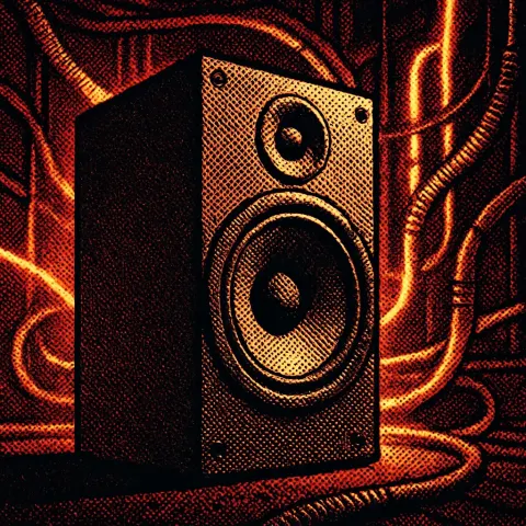 Single Loudspeaker in Ben Day Dots Halftone