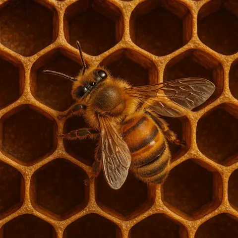 Detailed Beehive Emphasizing the Complex Geometry of its Honeycomb Structures