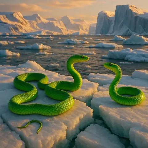 Three Distinct Green Snakes