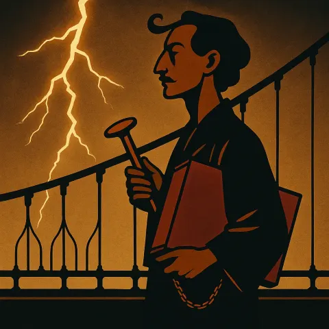 Dali-esque Figure of Ambiguous Gender with Brown-caramel Skin