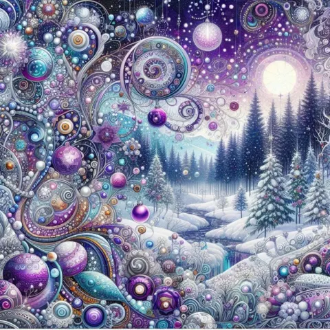 Klimt-Inspired Whimsical Winter Wonderland