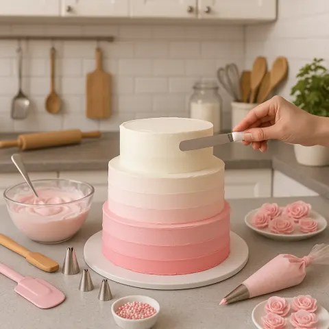 Kitchen Scene Showcasing a Pink