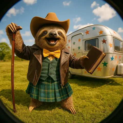 Jubilant Sloth Strikes a Proud Pose