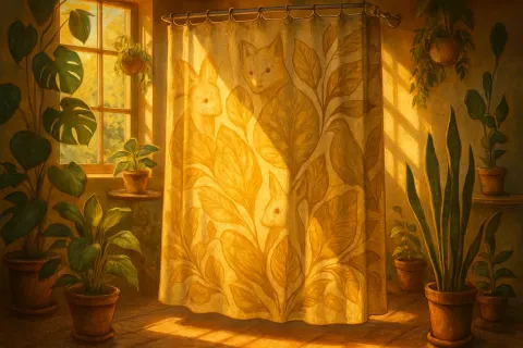 Within a Sunlit Room Overflowing with Houseplants and Natural Materials