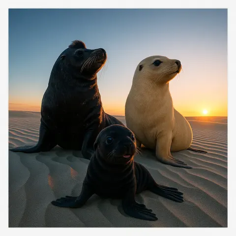 Across Vast Sand Dunes Rippled by Wind at Sunset