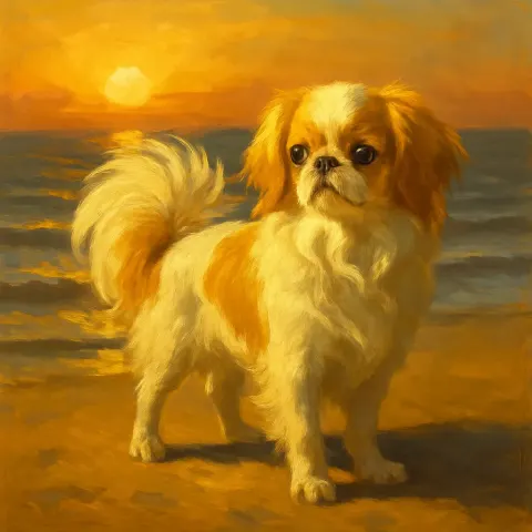 Against a Golden Sunset over a Calm Ocean Horizon