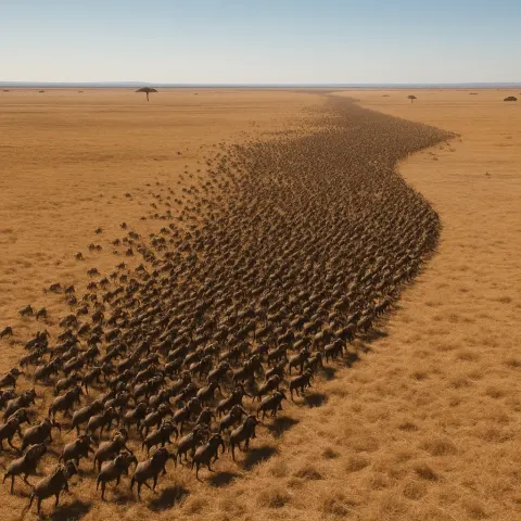 Massive Herd of Wildebeest