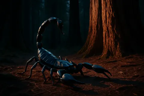 Single Scorpion—its Form a Striking Metallic Blue-black