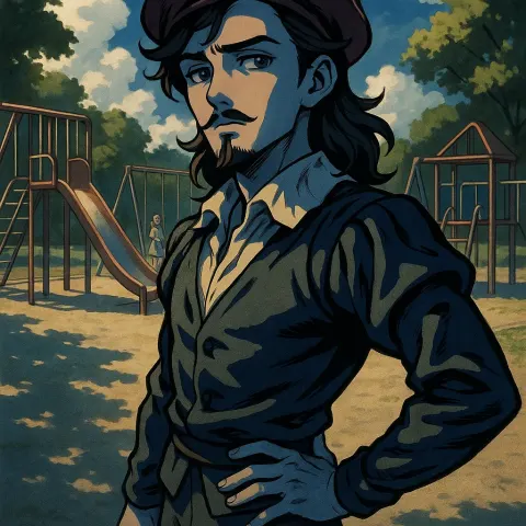 Anime-styled Renaissance Lover in Leggings