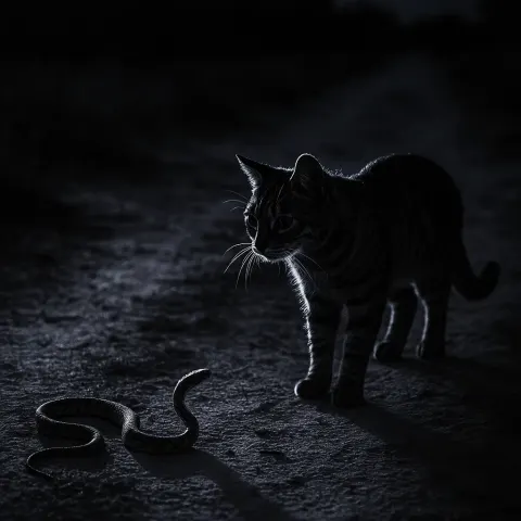 Night Snake and Tabby Cat