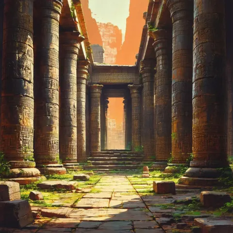 Ancient Temple Ruins in Dramatic Concept Art