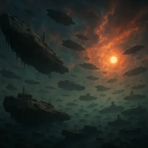 Countless Derelict Starships Drift Silently in a Colossal