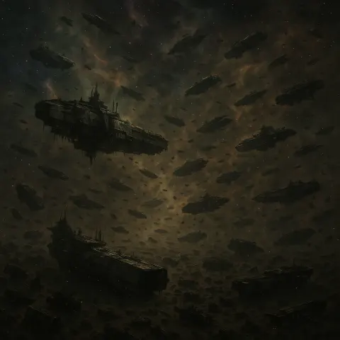 Countless Derelict Spaceships Drift Silently Through a Colossal