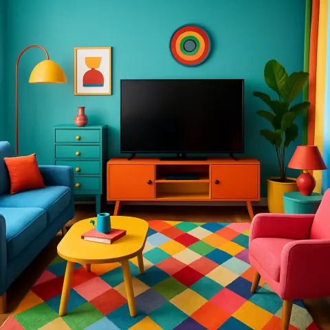 Lively Space Featuring Furniture in a Variety of Colors